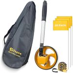 YS YUSON Rolling Measuring Wheel in Feet, One Key to Reset | Digital Gear Counter | Double Telescopic,Outdoor Measure Wheel with Mark Flags, Tape Measure and Canvas Carrying Bag, 6 Inch, Up to 9999Ft