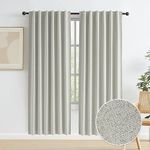 KEQIAOSUOCAI Linen Blackout Curtains for Doorway Privacy, Thermal Insulated Boho Country Temporary Curtains for Closet Door Hook Belt Back Tab, 2 Panels, 50 by 80 Inch, Greyish Beige