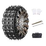 Snow Chains for Cars, for Ben-z A45 Emergency Snow Tire Chains Adjustable Winter Roadway Safety Tire Traction Aid Snow Chain,Black-B-6 Piece