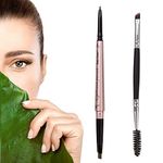 HeyBeauty Eyebrow Pencil with Brow Brush, Double Ended Eyebrow Pen, Automatic Makeup Cosmetic Tool, （Light Coffee）