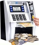 Canadian Dollars ATM Piggy Bank for Kids with Coins Identification, Electronic Digital Coin Savings Money Bank Machine Box with Code Password