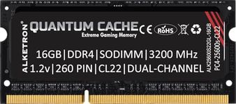 ALKETRON Quantum Cache Series Extreme Gaming Memory - 16GB DDR4 RAM 3200MHz CL22 SODIMM PC4 25600s for laptops and notebooks - 3 Year Replacement Warranty