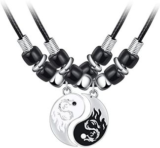 MicVivien Yin Yang Collana per Lui e per Lei, Collana Ciondolo Tai Chi per Coppia, Collane Amicizia Gioielli Collane Partner per i Migliori Amici (2 Pezzi)