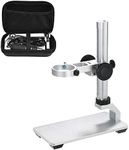 Jiusion Aluminium Alloy Universal Adjustable Professional Base Stand Holder Desktop Support Bracket with Portable Carrying Case for USB Digital Microscope Endoscope Magnifier Camera