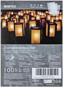 WINTEX Papier Transparent Imprimable - Lot 100x Feuille Calque A6 pour Patron Couture Dessin Architecture - Papier Calque Imprimable Impression Jet d'Encre - Feuilles Transparente Imprimante