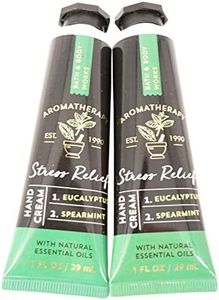 Bath & Body Works 2 Pack Aromatherapy Stress Relief Eucalyptus Spearmint Hand Cream. 1 Oz