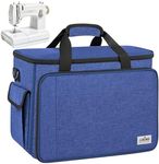 JJRING Sewing Machine Carrying Case, Portable Sewing Machine Bag with Shoulder Strap, Heavy Duty Sewing Machine Tote Suitable for Standard Sewing Machines, Blue