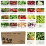 Pronto Seed Bumper Pack Grow Your Own Kit Vegetable & Herb Seed Collection - 21 Varieties with Salad Mix, Spicy Mix, Peas & Beans - 1700+ Seeds with Growing Guide - for Him and Her (Vegetable Pack)