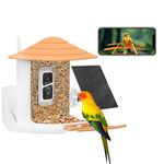 Upgrade 2024 Smart Bird Feeder with Camera, 1080P HD AI Identify Wild Bird Watching Camera with Solar Panels, Free AI to Identify 11000+ Bird Species, Auto Capture Bird Videos & Motion Detection