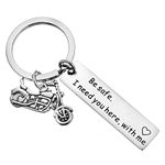 Drive Safe Keychain Gifts for Motorcycle Biker Key Chain Christmas Presents for Boyfriend Husband Girlfriend Wife Dad Mom Son