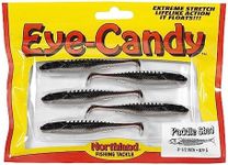 Northland Tackle Eye Candy Paddle Shad Floating 3.5" Soft Plastic Minnow Bait for Walleye Fishing, 5 Baits Per Pack, Glo Fathead