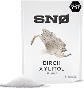 SNO Pure Birch Xylitol Sweetener - 1lb Resealable Bag | Low Calorie, Non-GMO, Gluten-Free, Vegan, Kosher | Paleo, Diabetic, & Keto-Friendly | Pharmaceutical Grade, No Aftertaste Sugar Substitute