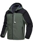 Rdruko Men's Soft Shell Jacket Fleece Lined Lightweight Waterproof Outdoor Hiking Jacket(Army Green, CA XL)