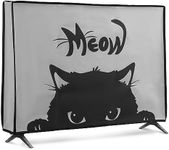 kwmobile Dust Cover for 43" TV - Flat Screen TV Protector - Meow Cat Grey/Black