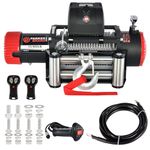 ParkerBrand.com 12V 13,500lb (6-Ton) Electric Recovery Winch – 6.5HP Motor – Steel Cable – Wireless & Wired Remote