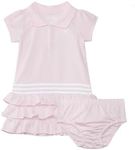 adidas Baby Girls Short Sleeve Active Polo Ruffle Dress, Clear Pink Set, Clear Pink Set, 18 Months