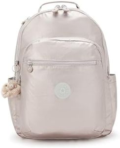 Kipling Women's Seoul 15" Laptop Backpack, Durable, Roomy with Padded Shoulder Straps, School Bag, Metallic Glow, Large
