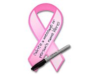 Fundraising for a Cause Large Pink Ribbon - Donation Paper Ribbons - Breast Cancer Awareness Accessories - Temporary Decals & Decorations - Cutouts to Support and Care for Women (1 Pack - 50 Ribbons)