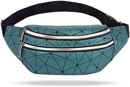 NFI essentials Waist Bag Travel Handy Hiking Zip Camera Pouch Money Phone Belt Sport Bag Bum Multipurpose Belt Bag for Men and Women Polyester Waist Pack Fanny Bag Mobile (Green)