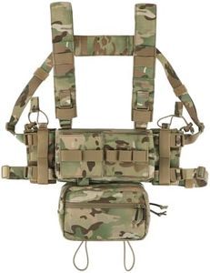 KRYDEX Micro Chest Rig with 5.56/7.62 Magazine Holder,Wing Pouches,Dangler Pouch,Fat Strap Shoulder Harness Set (MC)