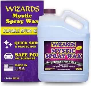 Wizards Mystic Spray Wax - Quick Car Detailing Supplies - Nano Polymer Hydrophobic Coating Car Wax - Non Traditional Wax For Car Wax Kit - With Pleasant Fragrance - 1 Gallon