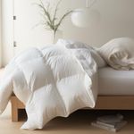 Maple&Stone Feather Down Duvet California King, All Season Duvet Insert with 8 Corner Tabs, Comforter with 100% Cotton Cover - (White, 108 x 98 Inches)