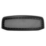 Paragon Front Grille for 2006-08 Dodge Ram 1500/2500/3500 - Matte Black Grill Grilles with Mesh and Rivets