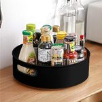 INOVERA Lazy Susan 360° Rotating Kitchen Spice Cosmetic Holder Organizer Rack Tray (23L x 23B x 7.5H cm) (Pack of 3, Black)