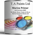 T A Paints Ltd Marine Boat Barge Primer Undercoat Anti Corrosive Universal PU Enamel Primer Wood Metal Ply Timber Above & Below Waterline Narrowboat (Primer 2.5 Litre, White Oxide Primer)