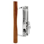 Prime-Line Products C 1149 Door Handle Set with Wood Pull and Key, Chrome Diecast