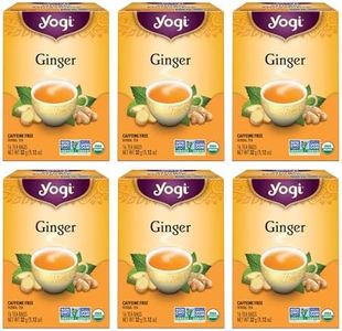Yogi Tea - Ginger Tea (6 Pack) - Caffeine Free Organic Herbal Tea - 96 Tea Bags