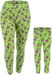 Unique Baby UB Girls Mommy and Me Easter Bunny Leggings Pants (7) Green