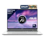 ASUS Vivobook 16, Smartchoice, Intel Core Ultra 5 Series 2, 16GB RAM, 512GB SSD, FHD+ 16", Windows 11, Office Home 2024, Silver, 1.88kg, X1607CA-MB142WS, Intel iGPU, M365 Basic (1Year)* Laptop