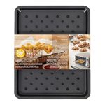 Wilton Perfect Results Toaster Oven Baking Sheet Pan & Crisper Tray, 2-Piece Set, Steel, Black