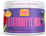 Electrolytes Powder No Sugar - Electrolyte Mix - Hydration Drink - Keto Electrolytes - Fasting Electrolytes - Water Enhancer, No Tablets, Non-GMO, Sports Drink - 90 Servings Blueberry-Pomegranate