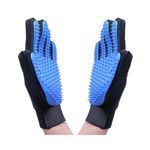 1 Pair Of Pet Grooming Gloves ,Deshedding Brush ,Hair Remover ,Mitt Massage Tool. Easy and mess free grooming. Designed For Dogs,Cats,Rabbits,Horses With Long/Short Fur- Blue And Black