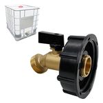 275-330 Gallon Tote Water Tank Adapter 2" Coarse Thread Brass Hose Faucet Valve Garden Hose Connector Replacement IBC Tote Valve Fitting Parts