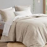 Comfort Spaces Queen 7 Pieces Comforter Set, Soft Bed Sets for Queen Size, All Season Bedding Sets with Comforter, Gift Bed in a Bag with Comforter, Sheets, Pillowcases, and Shams, Queen, Taupe