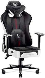 Diablo Fauteuil Gaming Tissu X-Player 2.0 - Chaise Gamer avec Accoudoirs 3D - Coussin Cervical/Lombaire Fonction Basculement - Chaise Bureau Gaming 160 kg - Chaise Gaming Ergonomique - King (XL)