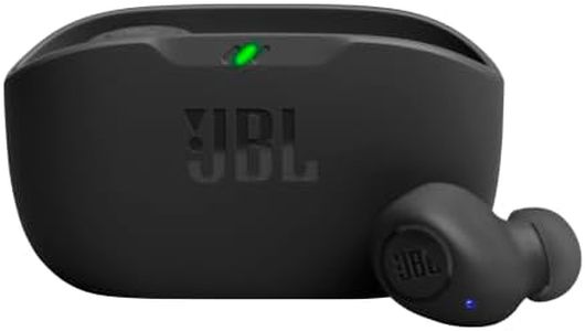 JBL Wave Buds In-Ear Wireless Earbuds with IP54 and IPX2 Waterproofing, Powerful Bass and 32-Hour Battery Life, Black