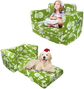 OSYKIU Kids Sofa, 2-in-1 Toddler Couch Fold Out, Comfy Toddler Sofa, Convertible Kids Couch to Lounger, Foam Couch for Boys Girls Gifts, Baby Sofa Bed for Dogs Cats Pets