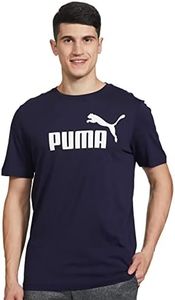 PUMA Men's Essential Logo Tee, Peacoat Blue, S