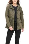 Levi's Women's Cotton Four Pocket Hooded Field Jacket, Army Green, S