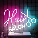 VNDRA® Hair Salon Neon Sign Beauty Room Decor Barber Neon Light Salon LED Signs for Wall Haircut Neon Lights Signs (16 × 12 Inch) LED Neon Signs for Barber Shop Beauty Salon Studio Decor Business