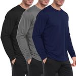 HovSiyla 3 Pack Long Sleeve Shirts for Men UV Sun Protection Outdoor Shirts for Running Fishing Hiking XL