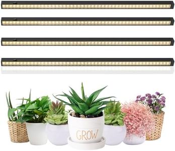 MOYA STD T5 Grow Lights for Indoor Plants, 2ft T5 Cabinet Grow Lamp with Black Cover, Full Spectrum Sunlight for Greenhouse, 2ft Grow Light Strip Plant Light, 3000K Warm White, 4 Packs