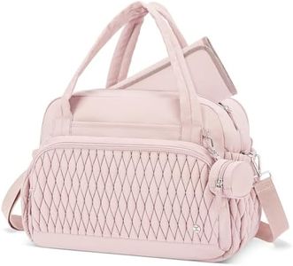Telena Tote Diaper Bags, Travel Crossbody Large Capacity Hospital Bag for Women Labor Delivery with Pacifier Case Pink