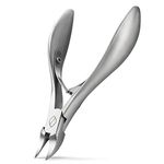 FERYES Toenail Clippers for Thick Nails, Toe Nail Clipper for Ingrown Hard Toenails, Professional Podiatrist Heavy Duty Toenail Scissors for Seniors,Women,Men, Silver