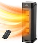 OMISOON Heater, PTC Electric Heater with ECO Mode, 2000W, 4 Modes, Thermostat, 24H Timer, 90 Oscillating, Remote Control, Overheating & Tip-Over Protection, Whisper Fan Heater for Room