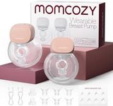 Momcozy Hands Free Breast Pump S9 Pro Updated, Wearable Breast Pump of Longer Battery Life & LED Display, Double Portable Electric Breast Pump with 2 Modes & 9 Levels - 24mm, 2 Pack Pink